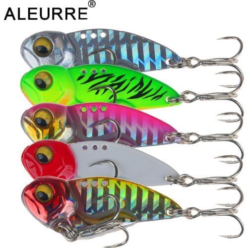 ALEURRE 3D Eyes Metal Vib Blade Lure 4.5cm/12.8g Sinking Vibration Baits Artificial Vibe for Bass Pike Perch Fishing Long Shot