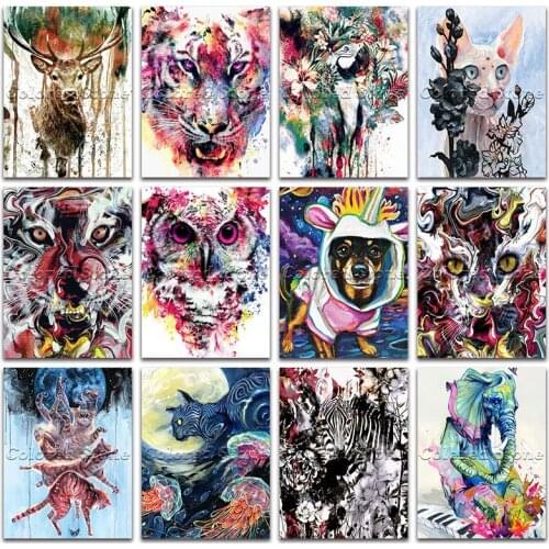 New Diamond painting Animals Tiger owl dog zebra elephant 5D DIY Full Square Drill embroidery Cross stitch 3D Round mosaic 1112
