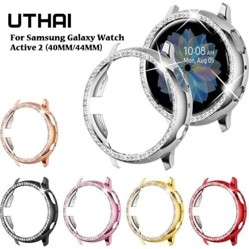 UTHAI P88 Watch case for Samsung galaxy watch active 2 40mm 44mm half-edged brick protection case For Galaxy Watc active2 case
