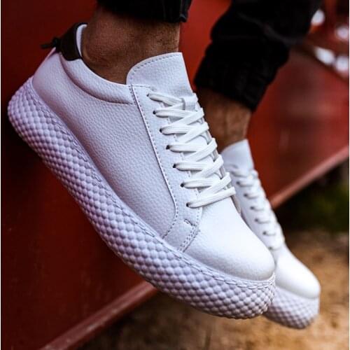 Chekich Mens & Womens Sneakers White Artificial Leather Lace Up Summer Casual Comfortable Flexible Fashion Unisex Wedding Orthopedic Walking Sport Shoes Lightweight Running Shoes Breathable Bubbles Sole Sewing CH107