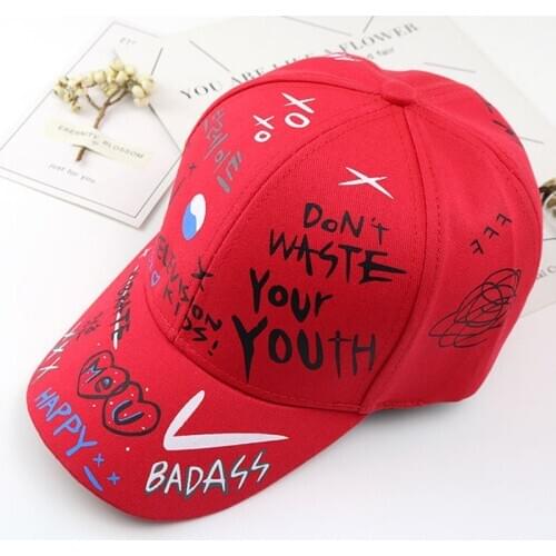Kids Children Cap Graffiti Letters Toddler Baseball Caps Personality Casual Boys Girls Fashion Street Dance Hip-hop Snapback Hat