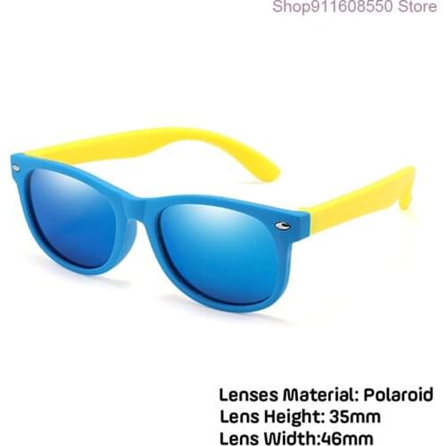 UV400 Kids Sunglasses Childrens Polarized Lens Glasses Girls Boys Silicone Childrens Baby Gift Safety Glasses Mirror GOZLUGU