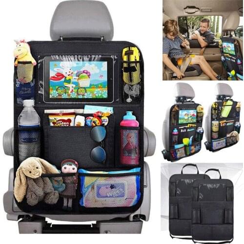 Child Car Backseat Organizer with Touch Screen Tablet Holder Multi-Pocket Storage Bag Kick Mats Car Seat Back Protectors