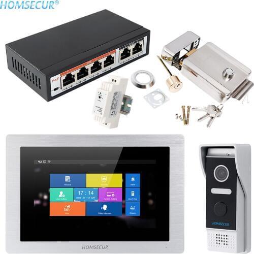 HOMSECUR 7" WIFI Video Door Phone Intercom System with Outdoor Monitoring BC031IP-B+BM714IP-S