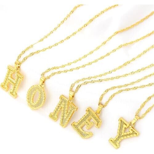 Hot Sale Capital Letter Initial Necklace For Women Stainless Steel Gold A-Z Alphabet Pendant Necklace Jewelry Christmas Gift