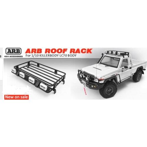 Metal Roof Luggage Rack Tray with led lights ABR For killerbody 1/10 Scale Toyota Land Cruiser LC70 48601 Body RC RC8WD LWB TF2