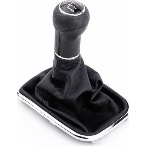 New 5 Speed Car Gear Stick Gear Shift Knob Gaitor Boot Black PU Leather for VW Golf 4 Bora Jetta Golf GTI 1999-2004 Car Styling