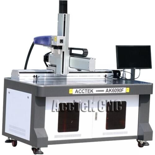 AccTek New Design Big Size Fiber Laser Marking Machine Metal/ Carving Steel Sheet 600x900mm