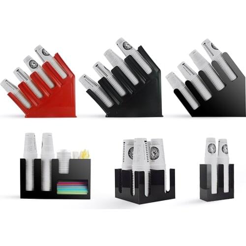 Coffee milk tea shop supplies bar counter straw storage rack disposable paper cup holder take cup holder paper towel cup dispens