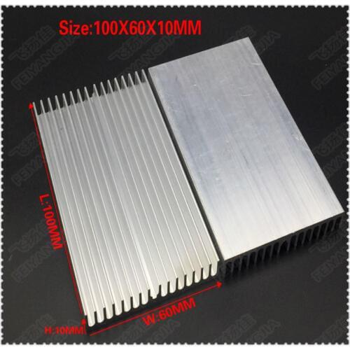 Free shipping )2Pcs Heatsink 100x60x10mm power amplifier Aluminum heatsink heat sink high quality radiator Module radiator spec