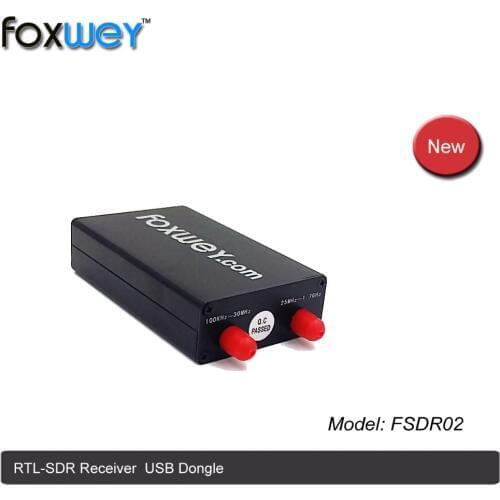 Best RTL SDR radio receiver with free SDR radio software with Chip RTL2832 SDR R820T2 for 100KHz-1.7GHz full spectrum FOXWEY