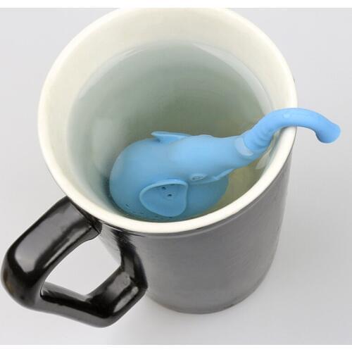 Cute Elephant Tea Infuser Cartoon Silicone Strainers Tea Strainer Leaf Herb Spiece Filter Tea Bags Balls Diffuser Accessories