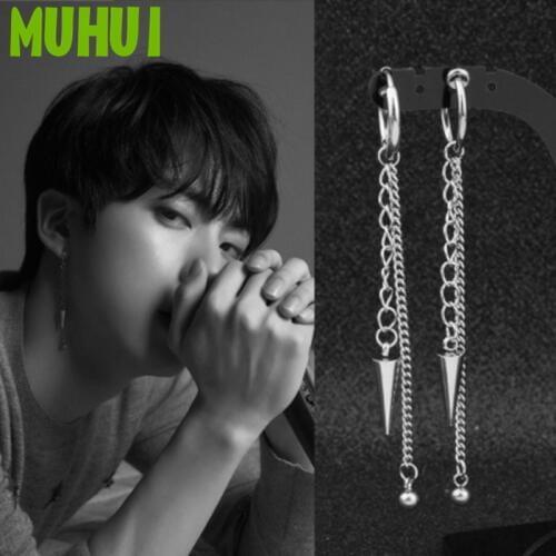 1pc Kpop Star JIN Same Style Earring Stainless Steel Spike Tassel Earrings For Women Brinco Men Jewelry Neve Fade EH-520