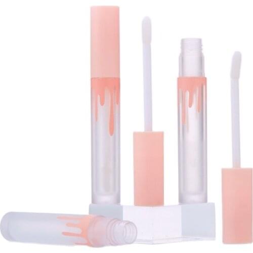5ML Lip Gloss Tube Round Matte Pink Organize Lipstick Refillable Bottles Lip Gloss Tubes Makeup Packaging Lipgloss Container