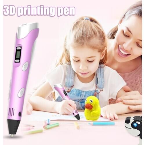 Digital Display Intelligent 3D Printing Pen DIY 3D Graffiti Painting Pens with USB Cable PUO88