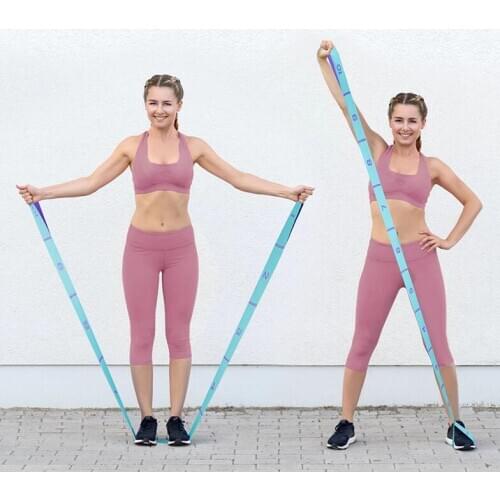 Yoga Fitness Bodybuild Resistance Band 10 Segments Adjustable Length Elastic Band Home Workout Elastic