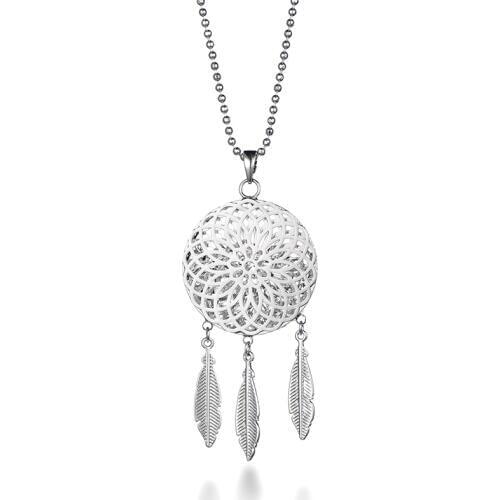 2019 Womens Necklace Fashion Dream Catcher Crystal in Locket Pendant Jewelry Tassel Leaf Hanger Ketting Mode-sieraden Collares