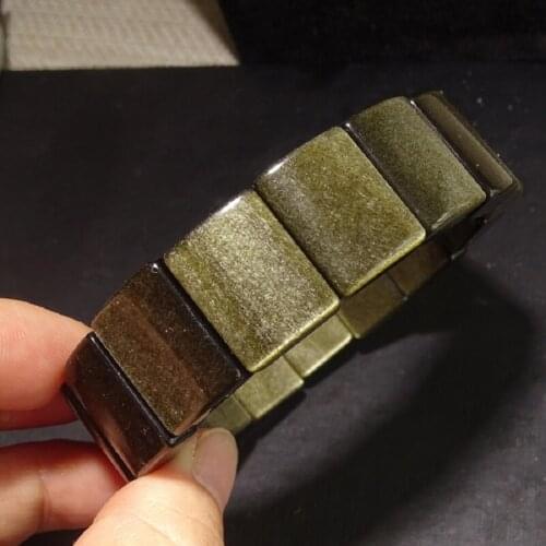 Golden Obsidian Bracelet Natural Gemstone Beads Jewelry Bangle Diy Jewelry Bracelet For Woman For Man Wholesale