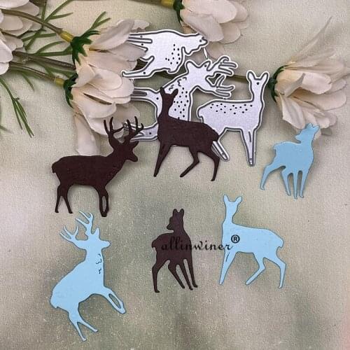 3Pcs Deer decoration Metal Cutting Dies Stencils For DIY Scrapbooking Decorative Embossing Handcraft Die Cutting Template