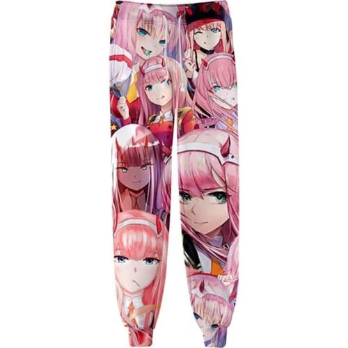 Anime DARLING In The FRANXX 3D Pants Jogging Zero Two Casual Men Women Sweatpants Cosplay Clothing Long Sport Trousers