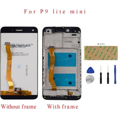 5.0 '' For Huawei P9 lite mini LCD Display For Huawei P 9 lite mini LCD Touch Screen Digitizer Sensor Panel Assembly With Frame