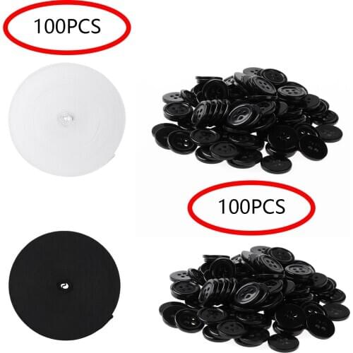 Clothing Accessories One Roll 30M Elastic Band Cord with 100 Resin Buttons Set DIY Sewing Supplies for Wrist Band Costume Making
