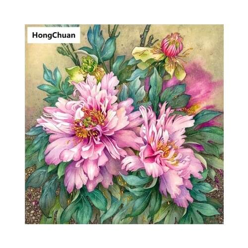 Diamond embroidery, peony flower 5D, diamond painting, cross stitch, 3D square, diamond mosaic, home decoration, Christmas