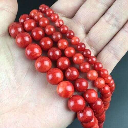 Natural Angelite Stone Red Plated Beads Smooth Round Loose Spacer Bead For Making Jewelry DIY Bracelet 15'Strand 4/6/8/10/12mm