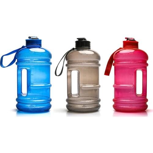 Large Capcity Water Bottle 2.2L Shaker Bottle with Handle Outdoor Fitness Running Gym Training Plastic Sports Bottles Gallon