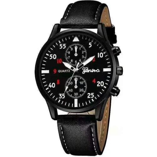 2021 Luxury Brand Geneva Quartz Analog Mens Watch Fashion Leather Strap Watches for Men Birthday Gift Clock Religio Masculino