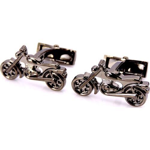HYX Jewellery 3D black Motorcycle cufflinks male French shirt cuff links for mens Jewelry Gift free shipping