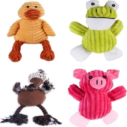 Dog Toys Animal Design Plush Dog Bear Toys Durable Fleece Chew Toys Training Teething Toys for Small to Medium Puppy