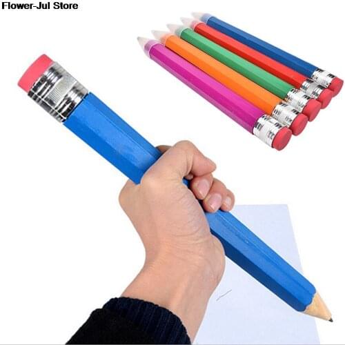 1Pcs 35cm Wooden Colorful Handcraft Large Pencil Pen Mark Painting School Office Supplies Student Stationery Gift