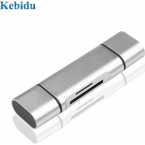 KEBIDU High-speed Type C & micro USB OTG Card Reader USB2.0 Universal OTG TF/SD for Android Computer Extension Headers