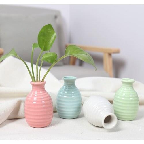 Ceramic Flower Vase Home Table Decor Flower Pot Arrangement Garden Desk Ornament Creative Mini Vase