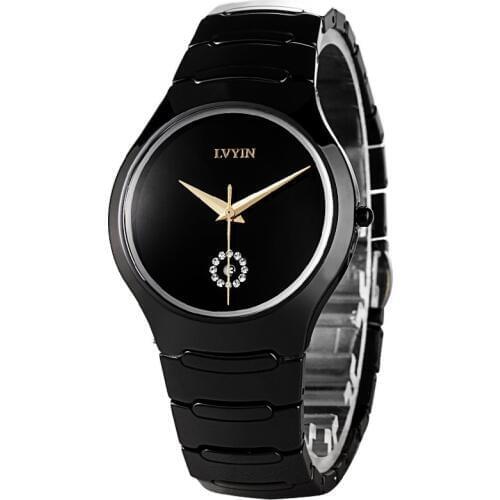 LVYIN Ceramic Couple Watches Brand Luxury Black Lover Women Men Relojes Hombre With Box Quartz Calendar Dress Watches