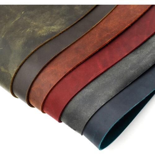 Sale price crazy horse skin leather 2.0mm vegetable tanned leather wax leather leather retro style 5 size 6 color available