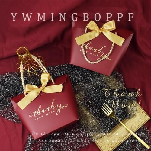 Creative New Bowknot INS Portable Wedding Candy Box Wedding Gift Bags Wholesale Boxes for Packaging Small Boxes Paper Bags