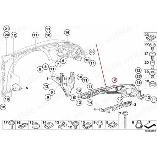 Leaf plate bracket Fixing frame Side skeleton Module bracket X5b mwX6 E70 E71 3.0 3.5 Plastic fixing reinforcement Fixed frame