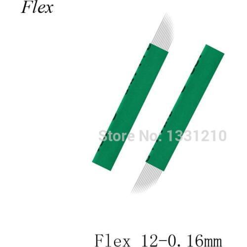 500pcs Sobrancelha Blades Microblading 12Flex 0,16MM Permanent Makeup Line Eyebrow Tattoo Needles For Tobori Microblading Pen