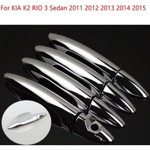 For KIA K2 RIO 3 Sedan 2011 2012 2013 2014 2015 New Chrome Car Door Handle Cover Trim Sticker Accessories Free Shipping