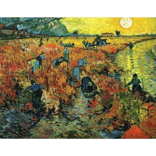 Landscapes art Red Vineyards at Arles by Vincent Van Gogh oil paintings canvas High quality hand-painted