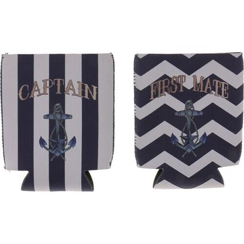 2-pack Striped Can Cooler Neoprene Beverage Cooler Beer Cooler