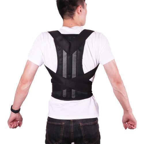 Adjustable Black Back Posture Corrector Shoulder Lumbar Spine Brace Support Belt Health Care for Men Women Sports Safety