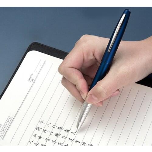 HongDian 617 Fountain Pen ink Full Metal Clip Pens Stainless Steel Red Black Classic Fountain-Pen EF Nib School Office Gift Box