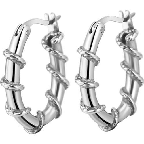 Punk Hoop Earrings Male Popular Hip-Hop Stainless Steel Irregular Cirrus Gothic Ear Stub For Women Men