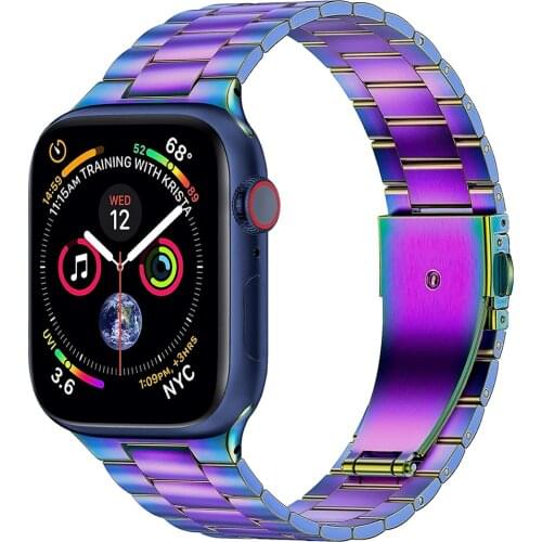 For apple watch se 4 5 6 band 44mm 40mm Ultra thin Stainless Steel strap for iwatch bands 3 42mm 38mm Upgraded Adapter Bracelet