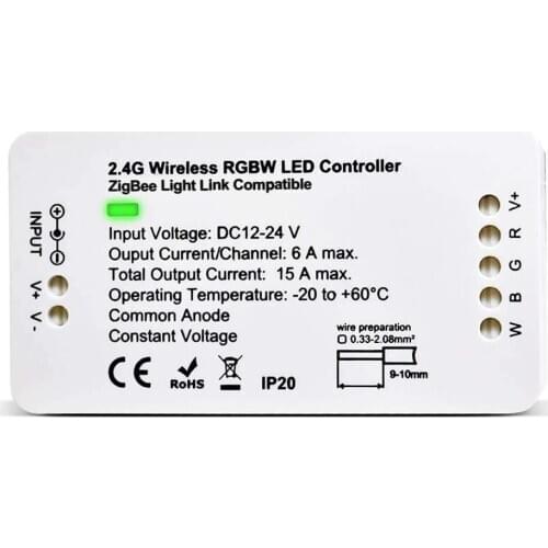 Home Smart ZigBee RGBW RGB Strip Controller Dimmable,Work with Hue Bridge SmartThings Amazon Echo Plus,Lightify Hub for APP/Voic