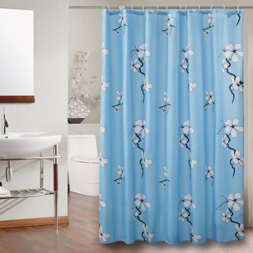 Polyester Blue Shower Curtain Thick Waterproof And Mildew Sanitary Partition Shower Curtain To Send Hook Bathroom Supplies