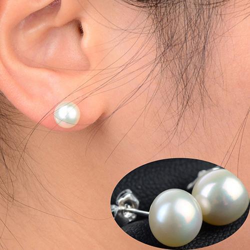 Womens Fashion White Faux Pearl Studs Piercing Earrings Charms Jewelry Gift aretes de mujer modernos 2019